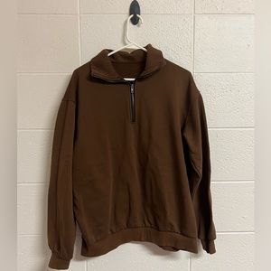 Brown quarter zip sweater